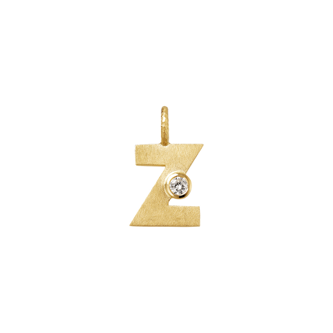 Dulong Letter vedhæng - Z, lille guld m. brillant