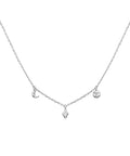 Lea_necklace_silver_b. Lea halskæde fra Maanesten. Med tre små vedhæng, halvmåne og fuldmåne