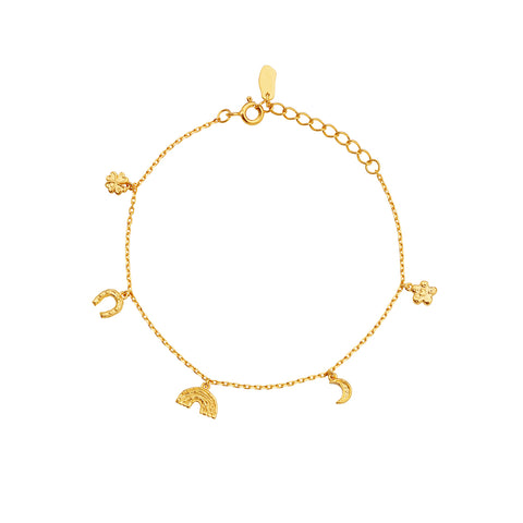 Maanesten Lucky Charm Bracelet – Forgyldt Sølv