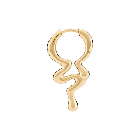 Maria Black Maya Huggie. Ørering. 100940YG. Denne huggie hoop-ørering er fremstillet af genanvendt sterlingsølv med en 18K forgyldt belægning. Med en indre diameter på 9 mm passer denne forgyldte huggie-ørering perfekt til de fleste ører og er ideel til både hverdag og fest.  