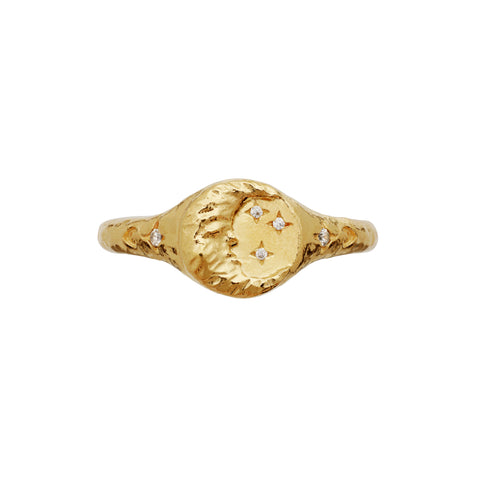 Maanesten Magdalena ring, forgyldt sølv