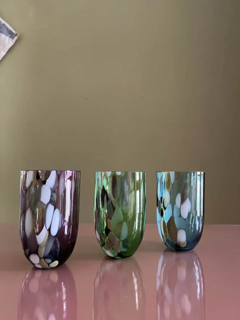 Anna Von Lipa glas Big Marble tumbler - Amalfi Blue