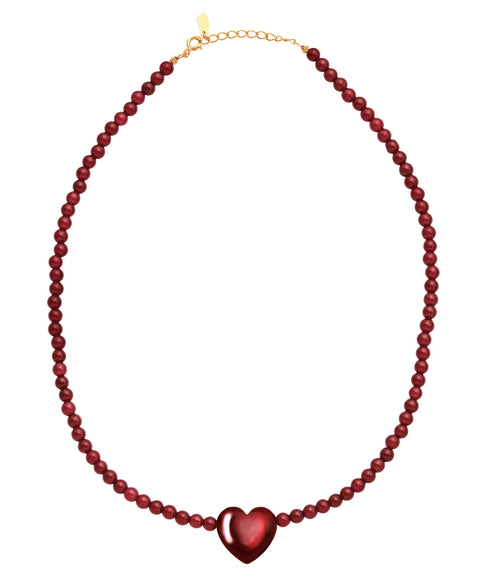 Maanesten Maroon Heart halskæde