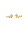 Minna_earrings_gold_a. Minna øreringe i forgyldt sølv fra maanesten. med zirkonia, ørestikker