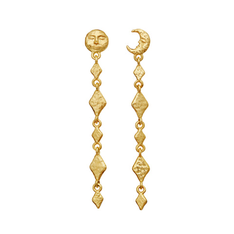 Minola_earrings_gold_a. Minola øreringe i forgyldt sølv fra maanesten. med måne 