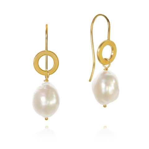 Dulong Ocean Perle Øreringe - 18 k guld