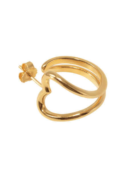 Jane Kønig Open Heart Hoop, Forgyldt sølv