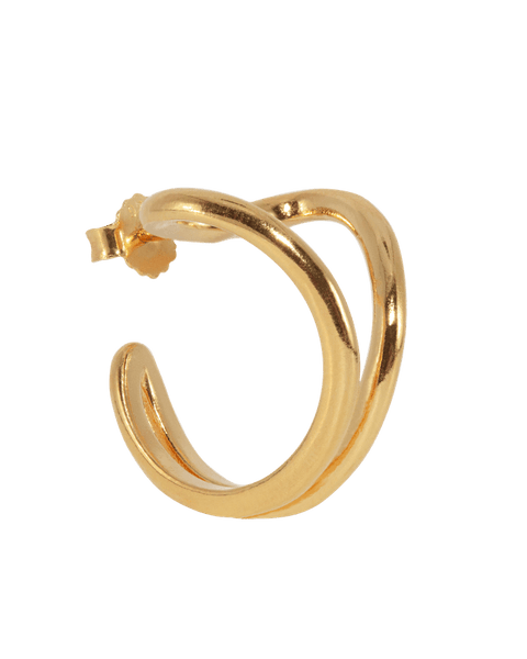 Jane Kønig Open Heart Hoop, Forgyldt sølv