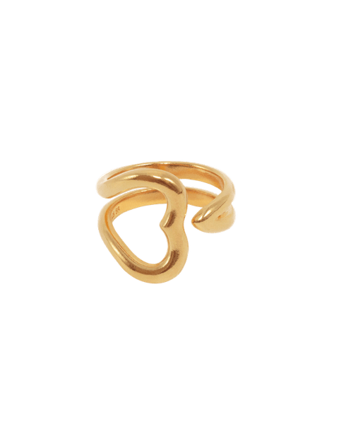 Jane Kønig Open Heart ring, Forgyldt sølv