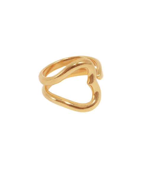 Jane Kønig Open Heart ring, Forgyldt sølv