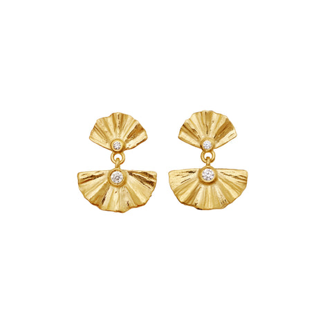 Odile_earrings_gold_a. odile øreringe fra maanesten. i forgyldt sølv med zirkonia 