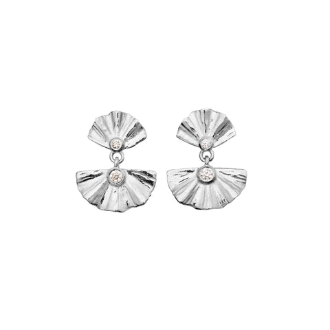 Odile_earrings_silver_a. Odile ørering i sølv fra maanesten