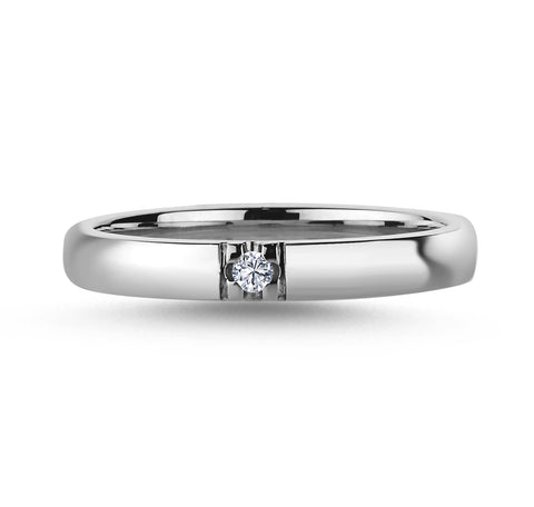 Nuran ADMIRE Alliancering 1x0,03 ct W-SI, 9 kt hvidguld