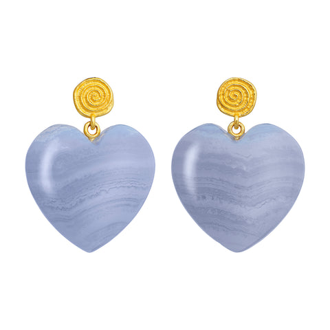 Maanesten Penny Blue Lace Earring – Forgyldt Sølv