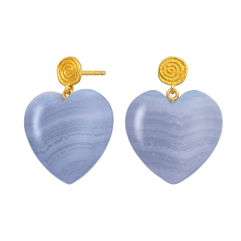 Maanesten Penny Blue Lace Earring – Forgyldt Sølv