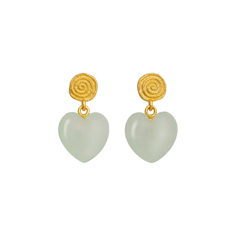 Maanesten Penny Petite Moss Green Earring – Forgyldt Sølv