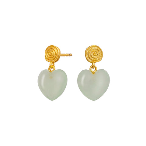 Maanesten Penny Petite Moss Green Earring – Forgyldt Sølv