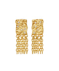 Pietra_earrings_gold_a. Pietra ørering i forgyldt. med kæder og zirkonia fra maanesten