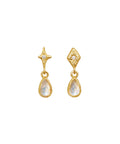 Poco_earrings_gold_a. poco øreringe i forgyldt sølv fra maanesten. med zirkonia og kyanite