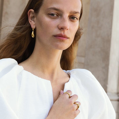Georg Jensen Reflect link ring lille, Guld