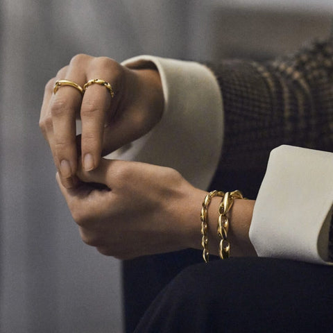 Georg Jensen Reflect armbånd smalt, 18 kt. guld