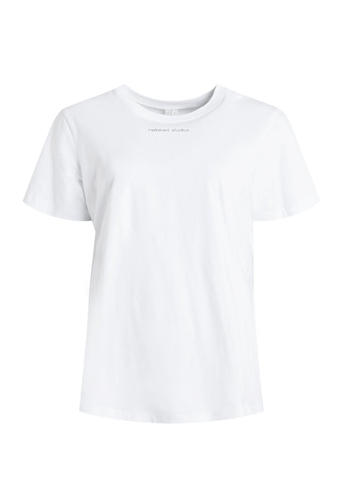 Rethinkit t-shirt essential tee, hvid. Basis t-shirt. med logo