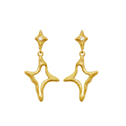 Roxy_earrings_gold_a. Roxy earrings i forgyldt sølv fra maanesten