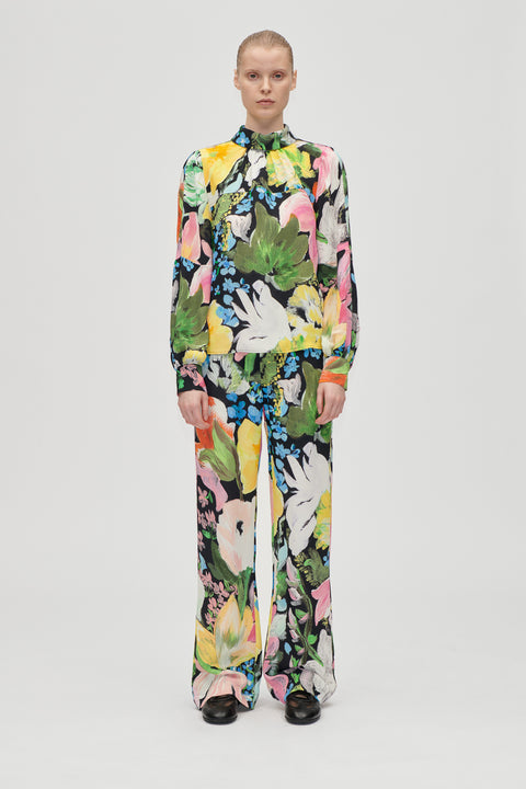 STINE GOYA - Elasticated Long Pants, Flowers Under The Sun