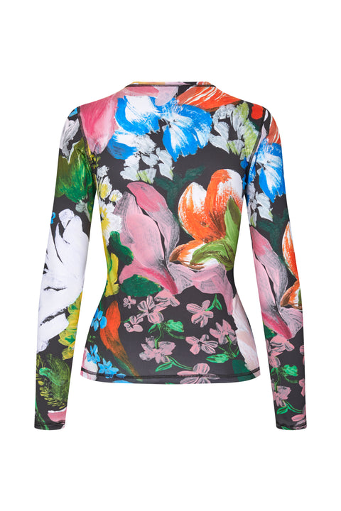 STINE GOYA - Elastic Long Sleeve Top, Flowers Under The Sun
