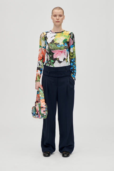 STINE GOYA - Elastic Long Sleeve Top, Flowers Under The Sun