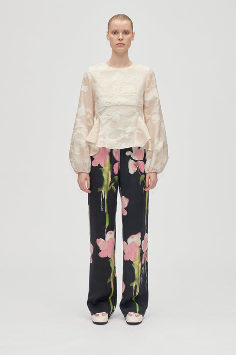 STINE GOYA - Romantic Ruffling Long Sleeve Top