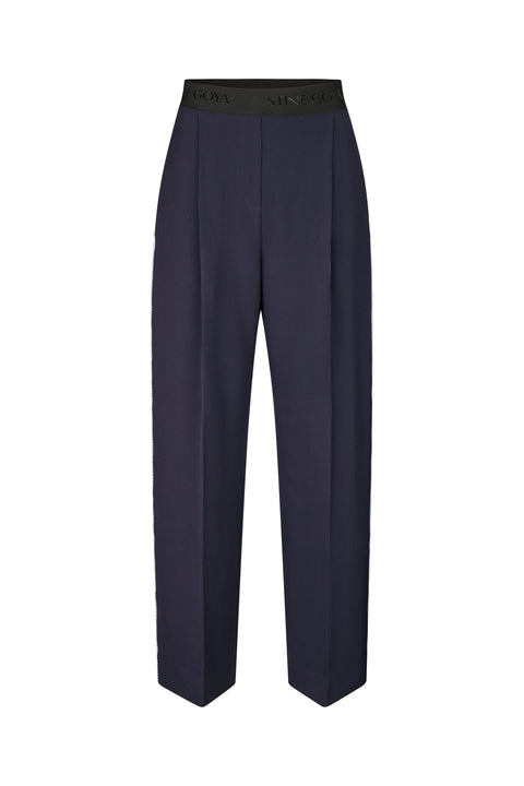 STINE GOYA Fluid Cady, Blanket Stitch Elastic Pants - Parisian Night