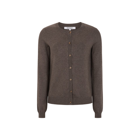 SR120-213-661CoffeeQuartzmelange-Extra1. SRMarla cardigan knit. Fra soft rebels. SR120-213