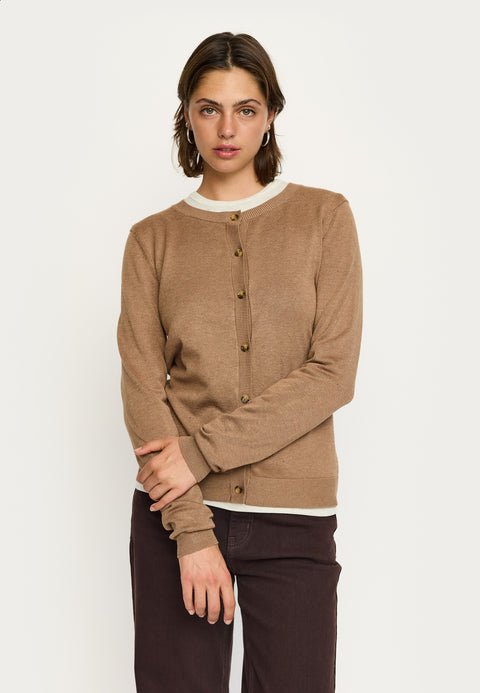 Soft Rebels Marla Cardigan knit - Toasted Coconut Bean