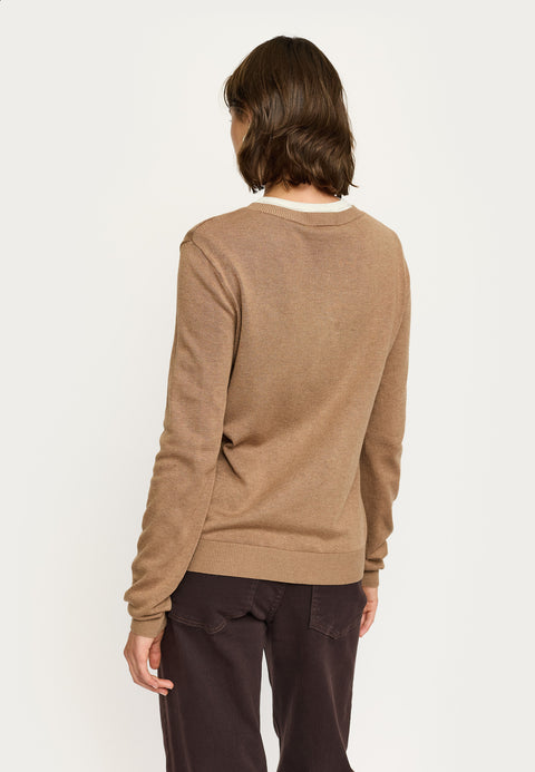 Soft Rebels Marla Cardigan knit - Toasted Coconut Bean
