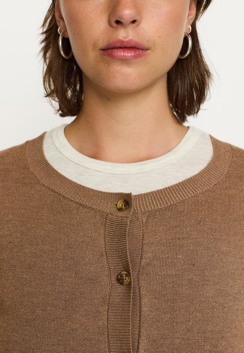 Soft Rebels Marla Cardigan knit - Toasted Coconut Bean