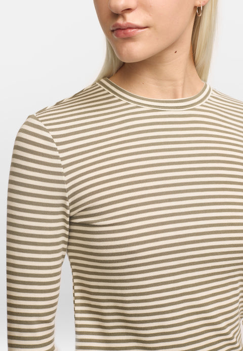 Soft Rebels SRFenja Strip O-neck Top, Vetiver