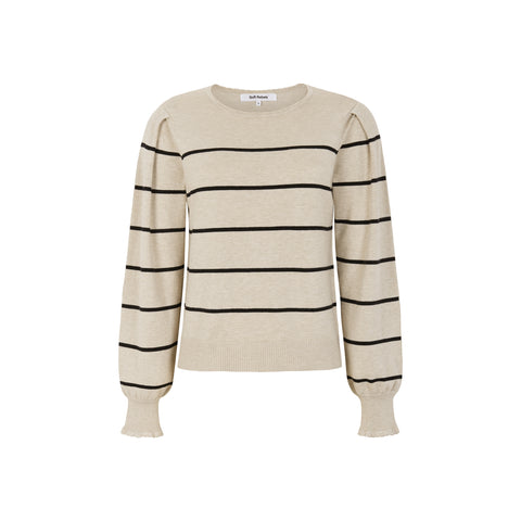 Soft Rebels SRAnalia Stripe Knit, Feather Gray Melange