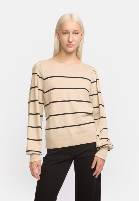 Soft Rebels SRAnalia Stripe Knit, Feather Gray Melange