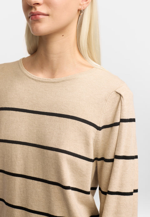 Soft Rebels SRAnalia Stripe Knit, Feather Gray Melange