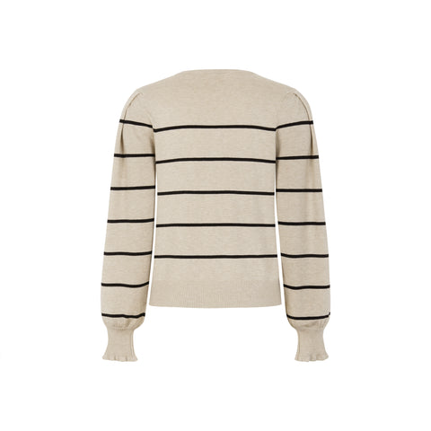 Soft Rebels SRAnalia Stripe Knit, Feather Gray Melange