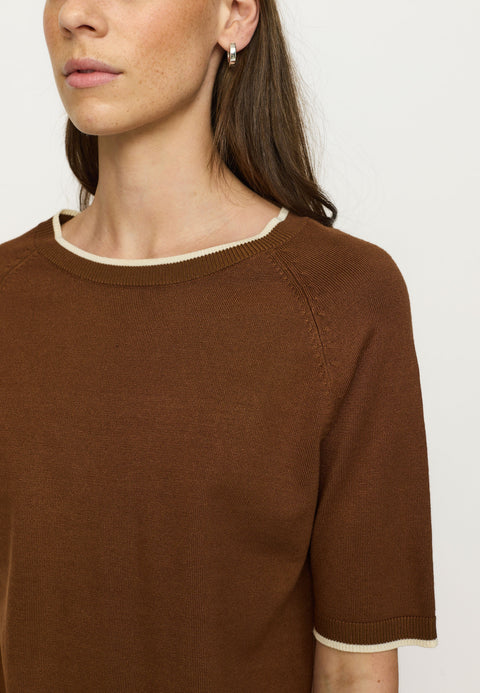 Soft Rebels SRMarla SS Contrast Knit, Bison
