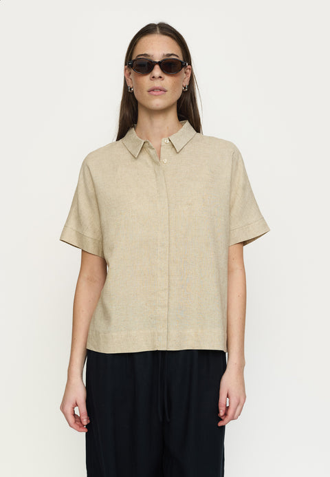 Soft Rebels SRYindi Freedom SS Shirt, Ecru Melange