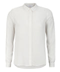 SR420-740-SRFreedomLSShirt-002SnowWhite-Extra0. hvid skjorte fra soft rebels med lange ærmer og krave. løs model