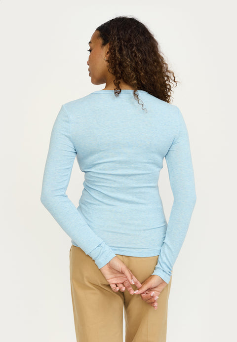 Soft Rebels SRRoman O-neck Top, Cashmere Blue Melange