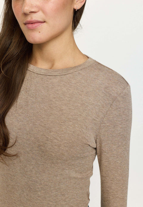 Soft Rebels SRRoman O-neck Top, Silver Mink Melange