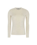 SR424-300-SRRomanO-neck-282ArcticWolfMelange-Extra0. hvid bluse med lange ærmer og rund hals fra soft rebels