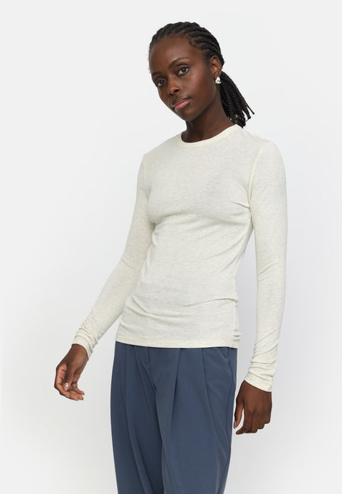 Soft Rebels SRRoman O-neck Top, Arctic Wolf Melange