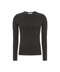 SR424-300-SRRomanO-neck-659CharcoalMelange-Extra0. Langærmet bluse med rund hals fra soft rebels