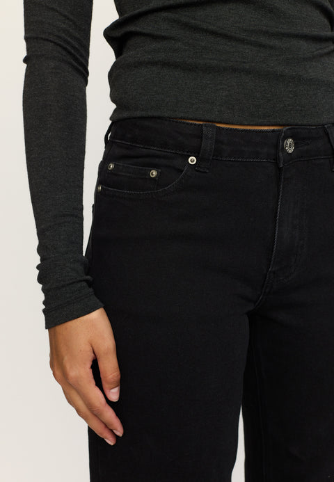 Soft Rebels SRWilla Midwaist Wide Jeans, Black